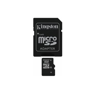 Κάρτα Μνήμης Kingston Micro SDHC 4GB Class 10 + Adapter
