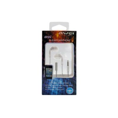 Hands Free Stereo Awei Q9i 3.5mm με Ρυθμιστή Έντασης & Μικρά Ακουστικά Λευκά