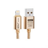 GOLF Καλώδιο USB σε iPhone 5/6 8-pin, Braided, 0.25m, Gold, Blister