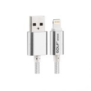 GOLF Καλώδιο USB σε iPhone 5/6 8-pin, Braided, 0.25m, Silver, Blister