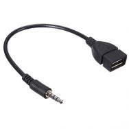 Καλώδιο σύνδεσης Jack Stereo 3.5mm σε USB θηλυκό, Black, 0.20m