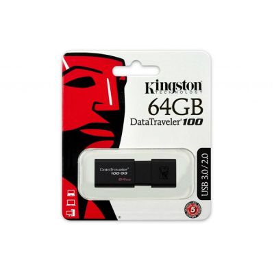 USB Flash Kingston DataTraveller 100 (G3) 64GB USB 3.0, Black